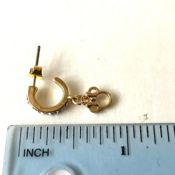 Vintage Disney Mickey Minnie Mouse Earrings Crystal Gold Plated Dainty Sparkly - Picture 5 of 5